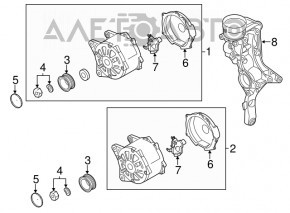 Generatorul VW Passat b8 16-19 SUA 1.8T, 2.0T