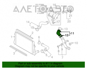 Furtun de aer stânga spate VW Jetta 11-18 SUA 1.8T