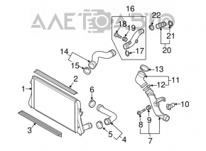 Furtun de aer stânga spate VW Jetta 11-18 SUA 1.8T