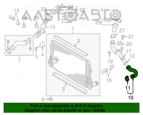 Tubul de admisie aer stânga față VW Passat b8 16-19 SUA 1.8T, 2.0T