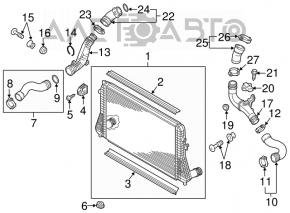 Furtun de aer stânga față pentru VW Passat b7 12-15 USA 1.8T