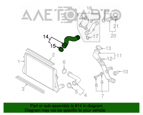 Intercooler pipe dreapta jos VW Jetta 11-18 SUA 1.8T nou aftermarket