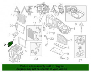 Actuator motor pentru acționarea încălzitorului și a aerului condiționat pentru VW Passat b7 12-15 SUA fără climatizare.