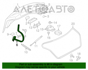 Петля крышки багажника правая VW Passat b8 16-19 USA