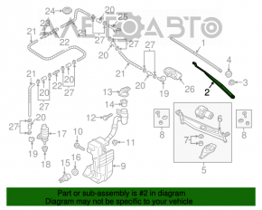 Поводок дворника левый VW Passat b7 12-15 USA