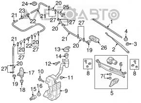 Поводок дворника левый VW Passat b7 12-15 USA