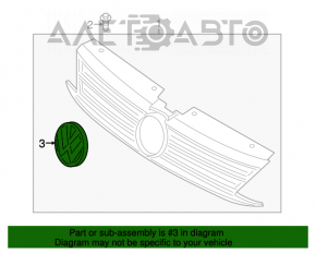 Grila radiatorului VW Passat B8 16-19 SUA sub radar, nisip, zgârieturi