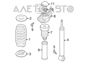 Arc spate dreapta VW Passat b8 16-19 SUA rigiditate alb-violet.