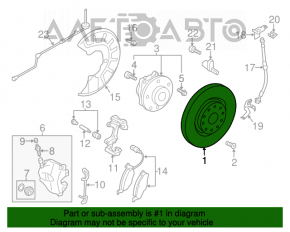 Placă de frână față stânga VW Passat b8 16-19 SUA 312/25mm