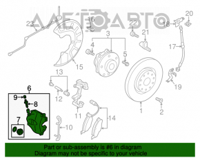 Суппорт передний правый VW Passat b8 16-19 USA