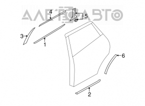 Ușă-sticlă turnare central spate dreapta Nissan Murano z51 09-14 nou original OEM