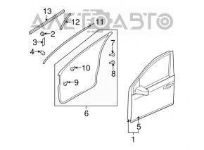 Ușa goală din față, dreapta, pentru Nissan Murano z51 09-14.