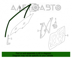 Garnitură de geam față stânga Nissan Murano z51 09-14