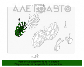 Крыльчатка вентилятора охлаждения левая Nissan Murano z51 09-14
