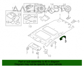 Manerul plafonului din spate stânga Nissan Murano z51 09-14