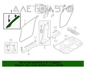 Capacul stâlpului frontal drept Nissan Murano z51 09-14 gri, pentru curățare chimică.