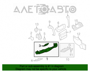 Capacul subtorpedou pentru genunchii șoferului Nissan Murano z51 09-14 gri, uzat, lipsă capacul