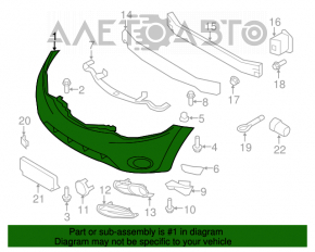 Бампер передний голый Nissan Murano z51 09-14