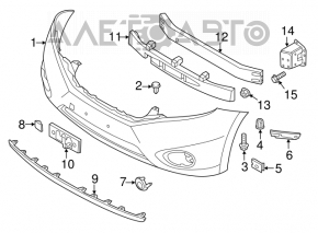 Capacul de tractare a cârligului de remorcare pentru bara de protecție față Nissan Murano z51 09-14