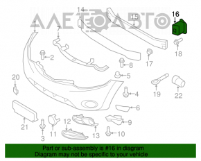 Colțul amplificatorului de bara frontală stânga Nissan Murano z51 09-14