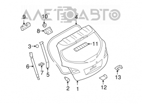 Capacul balamalei usii portbagajului stânga Nissan Murano z51 09-14