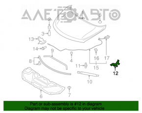 Петля капота правая Nissan Murano z51 09-14