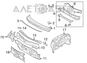 Grila stergatoarelor din plastic Nissan Murano z51 09-14