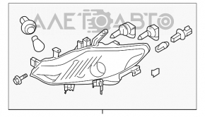 Far dreapta față Nissan Murano z51 09-14, gol halogen, crăpături pe parbriz.