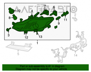 Far dreapta față Nissan Murano z51 09-14, gol halogen, crăpături pe parbriz.