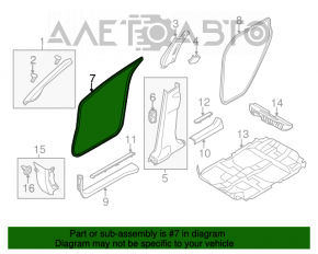 Уплотнитель дверного проема передний правый Nissan Murano z51 09-14 беж