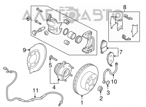 Диск тормозной передний правый Nissan Murano z51 09-14