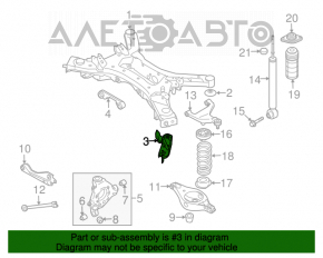 Capac spate al suportului de suspensie, dreapta față, Nissan Murano z52 15-