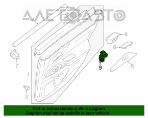 Controlul geamului electric din spate dreapta Nissan Murano z52 15- negru