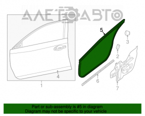 Уплотнитель двери передней левой Nissan Altima 13-18