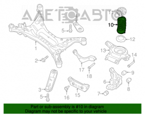 Arc spate dreapta Nissan Altima 13-18, rigiditate 2, verde roz.