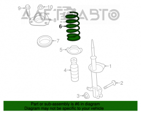 Arcul de suspensie din față dreapta pentru Nissan Altima 13-18, rigiditate roșie de 2.