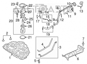 Заливная горловина топливного бака Mazda 6 13-21 2.5 usa