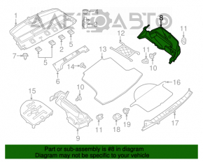 Capacul arcului drept Nissan Altima 13-18 negru