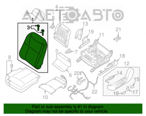 Airbag-ul scaunului drept al Nissan Altima 13-18 cu cartuș pirotehnic ruginit