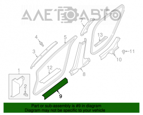 Capacul pragului din față dreapta exterior Nissan Altima 13-18 bej