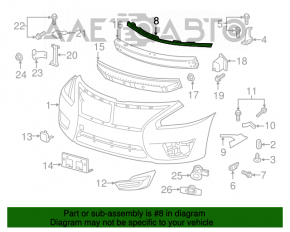 Suport bara fata metalic superior Nissan Altima 13-15 pre-restilizare