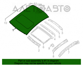 Acoperiș metalic pentru Nissan Altima 13-18 cu trapă.