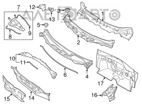 Grila stergatoarelor din plastic pentru Nissan Altima 13-18