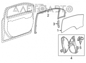 Geamul ușii din față stânga a Chevrolet Volt 11-15 are zgârieturi.