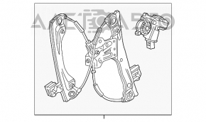 Geam electric cu motor fata stanga Chevrolet Volt 11-15 suportul de sticla este rupt.