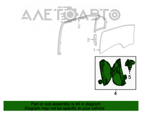 Geam electric cu motor fata stanga Chevrolet Volt 11-15 suportul de sticla este rupt.