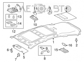 Acoperirea plafonului pentru Toyota Prius V 12-17 gri, pentru panoramă, pentru curățare chimică.