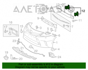 Клык усилителя переднего бампера правый Toyota Prius V 12-14 дорест