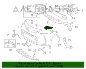 Suportul de bara fata dreapta pentru Toyota Prius V 12-17 este rupt.