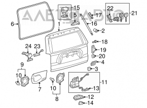 Петля двери багажника правая Toyota Prius V 12-17